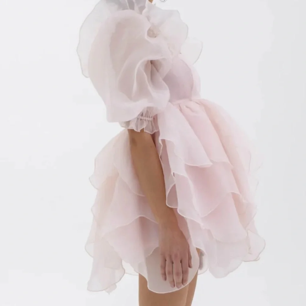 Selkie The Peach Skin Rose Petal Puff Dress - Picture 6 of 9